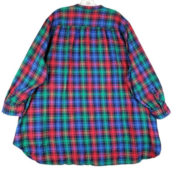 Lands End Shirt Long Sleeve Women’s Plus Size 3X Plaid Multicolor Button Up - Picture 3 of 10